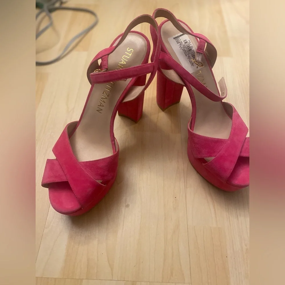 Stuart Weitzman Pink Platform Sandals